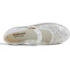 image:imageFEVERSOLE Womens Soft Classic Mary Jane Memory Foam Cushioned Comfort Round Toe Metal Buckle Flats Walking ShoesWhite Lace Flower Mary Jane With Round Buckle