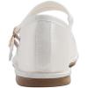 image:imageFEVERSOLE Womens Soft Classic Mary Jane Memory Foam Cushioned Comfort Round Toe Metal Buckle Flats Walking ShoesWhite Satin Mary Jane With Round Buckle