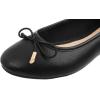 image:imageFEVERSOLE Womens Soft Cushion Comfort Round Toe Metal Trim Fashion Ballet Flats Walking ShoesBlack Grain Pu