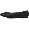 image:imageFEVERSOLE Womens Soft Cushion Comfort Round Toe Metal Trim Fashion Ballet Flats Walking ShoesBlack Grain Pu