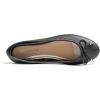 image:imageFEVERSOLE Womens Soft Cushion Comfort Round Toe Metal Trim Fashion Ballet Flats Walking ShoesBlack Plain Vegan Leather