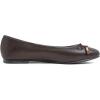 image:imageFEVERSOLE Womens Soft Cushion Comfort Round Toe Metal Trim Fashion Ballet Flats Walking ShoesBrown Grain Vegan Leather