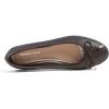 image:imageFEVERSOLE Womens Soft Cushion Comfort Round Toe Metal Trim Fashion Ballet Flats Walking ShoesBrown Grain Vegan Leather