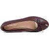image:imageFEVERSOLE Womens Soft Cushion Comfort Round Toe Metal Trim Fashion Ballet Flats Walking ShoesBurgundy Grain Vegan Leather