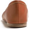 image:imageFEVERSOLE Womens Soft Cushion Comfort Round Toe Metal Trim Fashion Ballet Flats Walking ShoesCamel Brown Grain Vegan Leather