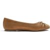 image:imageFEVERSOLE Womens Soft Cushion Comfort Round Toe Metal Trim Fashion Ballet Flats Walking ShoesCamel Brown Nubuck Vegan Leather