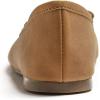 image:imageFEVERSOLE Womens Soft Cushion Comfort Round Toe Metal Trim Fashion Ballet Flats Walking ShoesCamel Brown Nubuck Vegan Leather