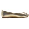 image:imageFEVERSOLE Womens Soft Cushion Comfort Round Toe Metal Trim Fashion Ballet Flats Walking ShoesGold Grain Vegan Leather