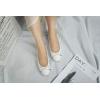 image:imageFEVERSOLE Womens Soft Cushion Comfort Round Toe Metal Trim Fashion Ballet Flats Walking ShoesWhite Grain Pu