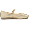 image:imageFEVERSOLE Womens Soft Cushion Padded Comfort Round Toe Mary Jane Elastic Fashion Ballet Flats Walking ShoesGold Vegan Leather Mary Jane With Canvas Lining