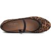 image:imageFEVERSOLE Womens Soft Cushion Padded Comfort Round Toe Mary Jane Elastic Fashion Ballet Flats Walking ShoesLeopard Faux Suede Mary Jane With Canvas Lining