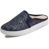 image:imageFEVERSOLE Womens Sport Mules Slip On Loafers Fashion Backless SneakersNight Blue Glitter