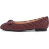 image:imageFEVERSOLE Womens Square Toe Fashion Bow Tie Dress Slip On Ballet FlatsBurgundy Quilted Toe Cap