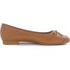 image:imageFEVERSOLE Womens Square Toe Fashion Bow Tie Dress Slip On Ballet FlatsCamel Plain Toe Cap