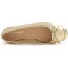 image:imageFEVERSOLE Womens Square Toe Fashion Bow Tie Dress Slip On Ballet FlatsGold Plain Toe Cap