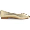 image:imageFEVERSOLE Womens Square Toe Fashion Bow Tie Dress Slip On Ballet FlatsGold Plain Toe Cap
