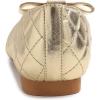 image:imageFEVERSOLE Womens Square Toe Fashion Bow Tie Dress Slip On Ballet FlatsGold Quilted Toe Cap