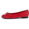 image:imageFEVERSOLE Womens Square Toe Fashion Bow Tie Dress Slip On Ballet FlatsRed Plain Toe Cap
