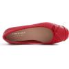 image:imageFEVERSOLE Womens Square Toe Fashion Bow Tie Dress Slip On Ballet FlatsRed Plain Toe Cap