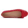image:imageFEVERSOLE Womens Square Toe Fashion Bow Tie Dress Slip On Ballet FlatsRed Quilted Toe Cap