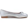 image:imageFEVERSOLE Womens Square Toe Fashion Bow Tie Dress Slip On Ballet FlatsSilver Plain Toe Cap