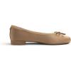 image:imageFEVERSOLE Womens Square Toe Low Heel Flats Silky Soft Elegant Shiny Dress Pump ShoesLight Camel Satin