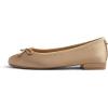 image:imageFEVERSOLE Womens Square Toe Low Heel Flats Silky Soft Elegant Shiny Dress Pump ShoesLight Camel Satin