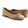 image:imageFEVERSOLE Womens Square Toe Low Heel Flats Silky Soft Elegant Shiny Dress Pump ShoesLight Camel Satin