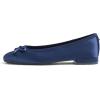 image:imageFEVERSOLE Womens Square Toe Low Heel Flats Silky Soft Elegant Shiny Dress Pump ShoesNavy Satin