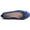 image:imageFEVERSOLE Womens Square Toe Low Heel Flats Silky Soft Elegant Shiny Dress Pump ShoesNavy Satin