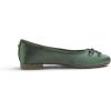 image:imageFEVERSOLE Womens Square Toe Low Heel Flats Silky Soft Elegant Shiny Dress Pump ShoesOlive Satin