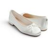 image:imageFEVERSOLE Womens Square Toe Low Heel Flats Silky Soft Elegant Shiny Dress Pump ShoesWhite Satin