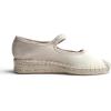 image:imageFeversole Close Toe Hand Stitching Espadrilles Womens Comfort Breathable Ankle Strap Low Heel WedgeBeige Satin Jute Mary Jane