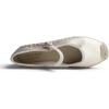 image:imageFeversole Close Toe Hand Stitching Espadrilles Womens Comfort Breathable Ankle Strap Low Heel WedgeBeige Satin Jute Mary Jane