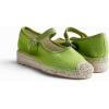 image:imageFeversole Close Toe Hand Stitching Espadrilles Womens Comfort Breathable Ankle Strap Low Heel WedgeGrass Green Linen Jute Mary Jane