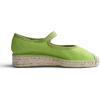 image:imageFeversole Close Toe Hand Stitching Espadrilles Womens Comfort Breathable Ankle Strap Low Heel WedgeGrass Green Linen Jute Mary Jane