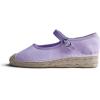 image:imageFeversole Close Toe Hand Stitching Espadrilles Womens Comfort Breathable Ankle Strap Low Heel WedgeLilac Linen Jute Mary Jane