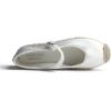 image:imageFeversole Close Toe Hand Stitching Espadrilles Womens Comfort Breathable Ankle Strap Low Heel WedgeWhite Satin Jute Mary Jane