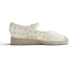 image:imageFeversole Crochet Mesh Hand Stitching Espadrilles Womens Comfort Breathable Ankle Strap Low Heel WedgeBeige Lace Jute Mary Jane