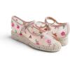 image:imageFeversole Crochet Mesh Hand Stitching Espadrilles Womens Comfort Breathable Ankle Strap Low Heel WedgeNude Embroidery Jute Mary Jane