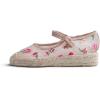 image:imageFeversole Crochet Mesh Hand Stitching Espadrilles Womens Comfort Breathable Ankle Strap Low Heel WedgeNude Embroidery Jute Mary Jane