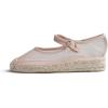 image:imageFeversole Crochet Mesh Hand Stitching Espadrilles Womens Comfort Breathable Ankle Strap Low Heel WedgeNude Mesh Jute Mary Jane