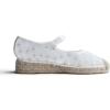 image:imageFeversole Crochet Mesh Hand Stitching Espadrilles Womens Comfort Breathable Ankle Strap Low Heel WedgeWhite Lace Jute Mary Jane