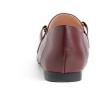 image:imageFeversole Womens Fashion Trim Deco Loafer SlippersBar Trim Burgundy Plain Vegan Leather
