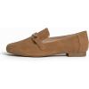 image:imageFeversole Womens Fashion Trim Deco Loafer SlippersBar Trim Camel Nubuck Vegan Leather