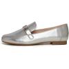 image:imageFeversole Womens Fashion Trim Deco Loafer SlippersBar Trim Silver Grain Vegan Leather