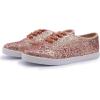 image:imageBreeze NOUTHERLY Womens Fashion Sparkle Sneakers Party Bling Casual Flats Embellished ShoesRose Gold Glitter Laceup Plimsolls