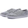 image:imageBreeze NOUTHERLY Womens Fashion Sparkle Sneakers Party Bling Casual Flats Embellished ShoesSilver Glitter Laceup Plimsolls