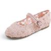 image:imageFEVERSOLE Girls Cute Dress Mary Jane Shoes Soft Lace Breathable Ballet FlatsPink Lace 1725 Loop Maryjane