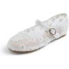 image:imageFEVERSOLE Girls Cute Dress Mary Jane Shoes Soft Lace Breathable Ballet FlatsWhite Lace 1925 Loop Maryjane